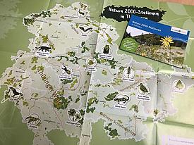 Wanderkarte durch die Natura 2000 Stationen.